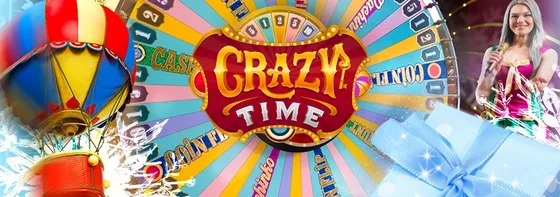 Crazy Time Studioansicht mit Geldrad