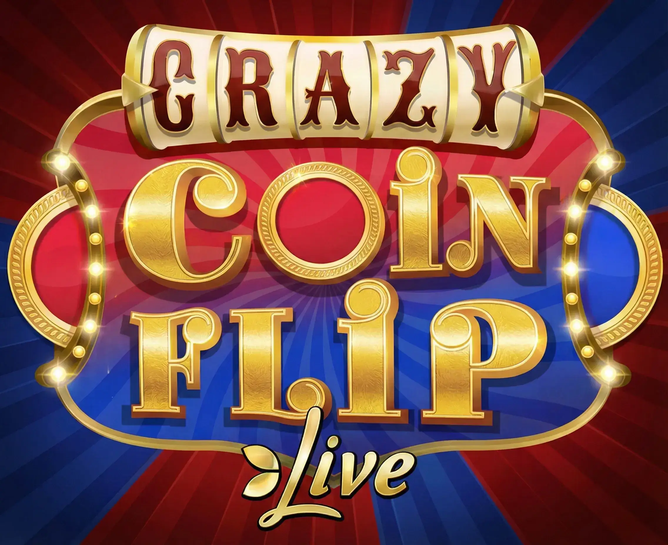 Logo von Coin Flip Crazy Time - rote und blaue Münze
